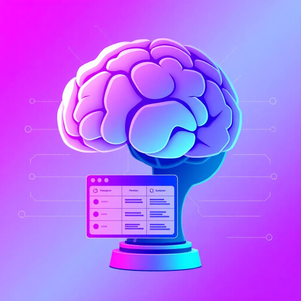 AI brain connected to a product roadmap representing an AI product manager